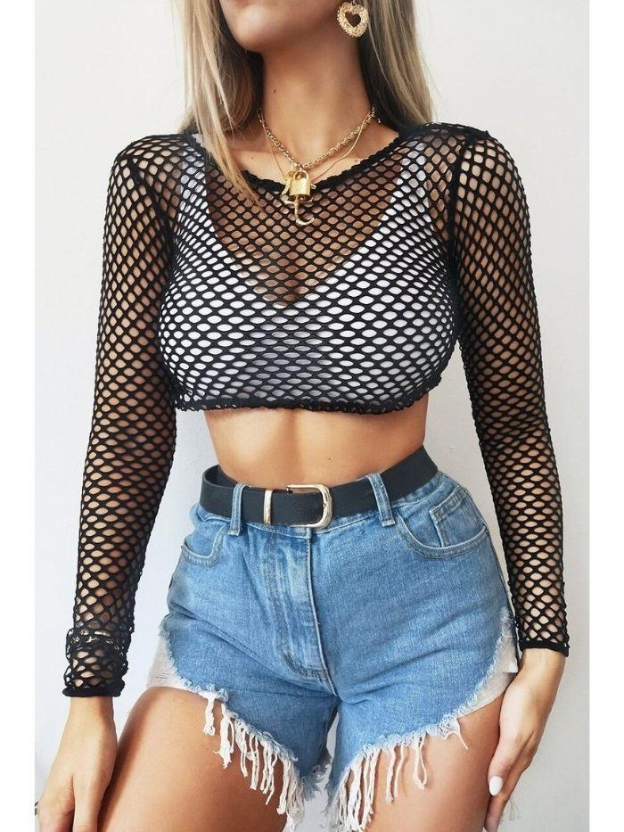 Diamond sales fishnet top