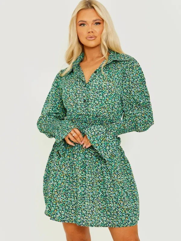 Ditsy leopard outlet shirt dress