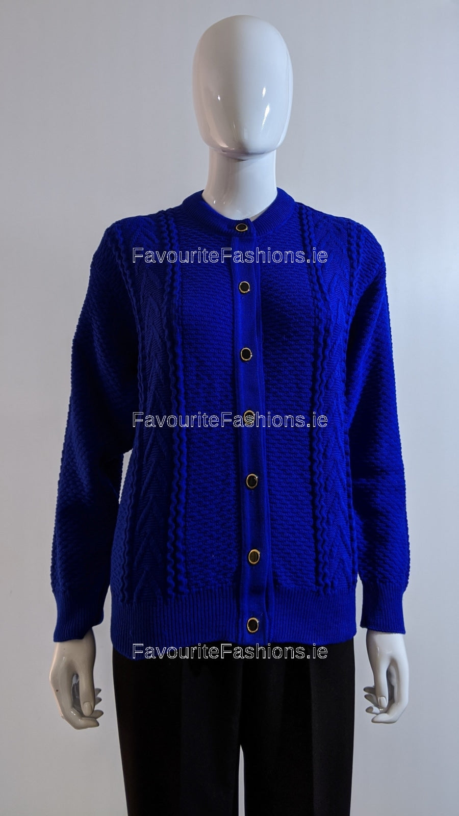 Royal Blue Button Up Design Cardigan FavouriteFashions.ie