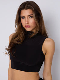 Black Multi Layered Frill Slinky Mini Skirt & Crop Top Co-ord Set