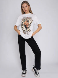 White Bronx City Teddy Bear Graphic T-Shirt