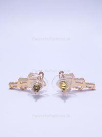 Gold Bow Diamond Tiered Drop Earrings