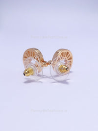 Gold Circle Stud Earrings