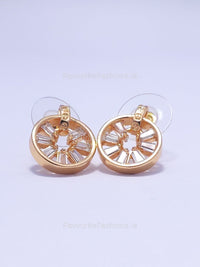 Gold Circle Stud Earrings