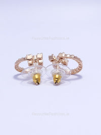 Gold Diamond Loop Stud Earrings