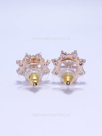 Gold Diamond Star Stud Earrings