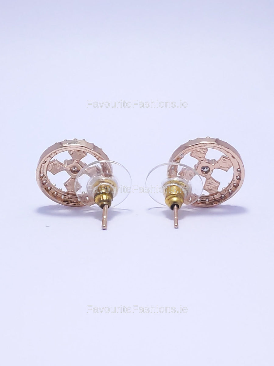 Gold Diamond Stud Earrings