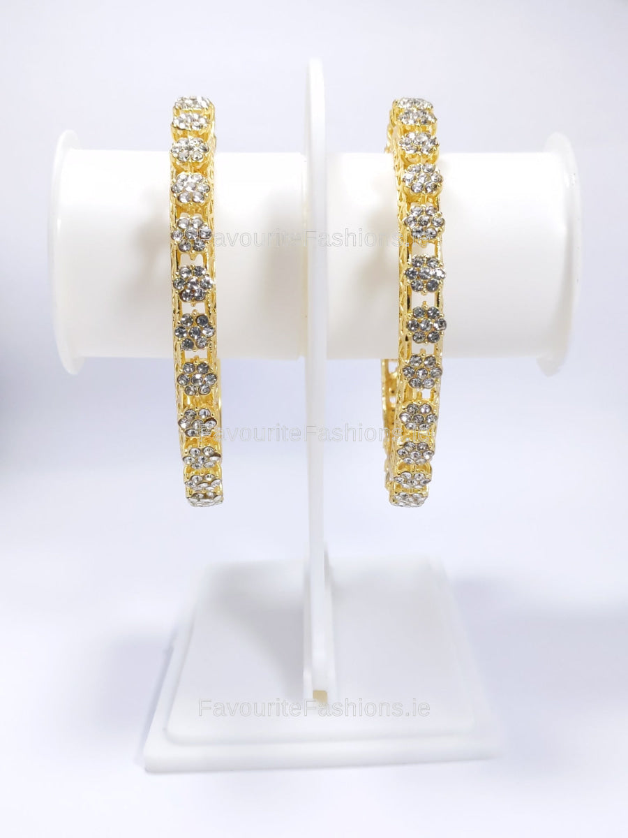 Gold Tone Diamond Detail Tennis Bracelets