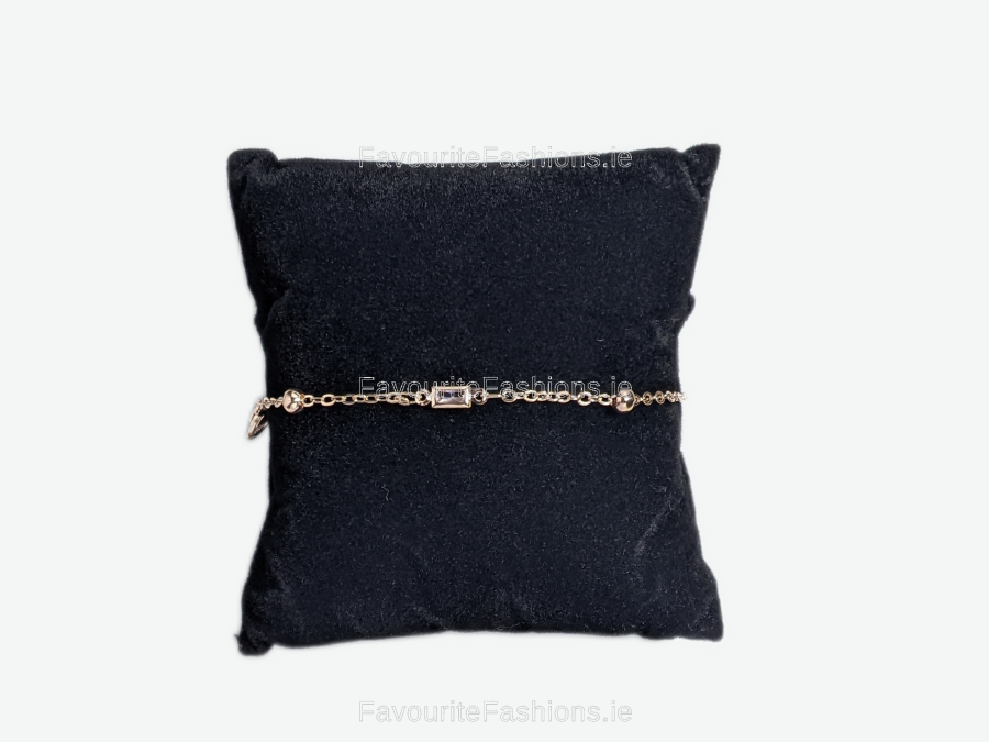 Rose Gold Rectangle Link Chain Bracelet