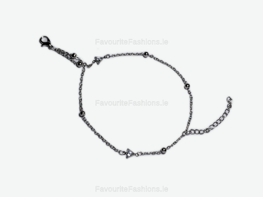 Silver Triangle Chain Bracelet