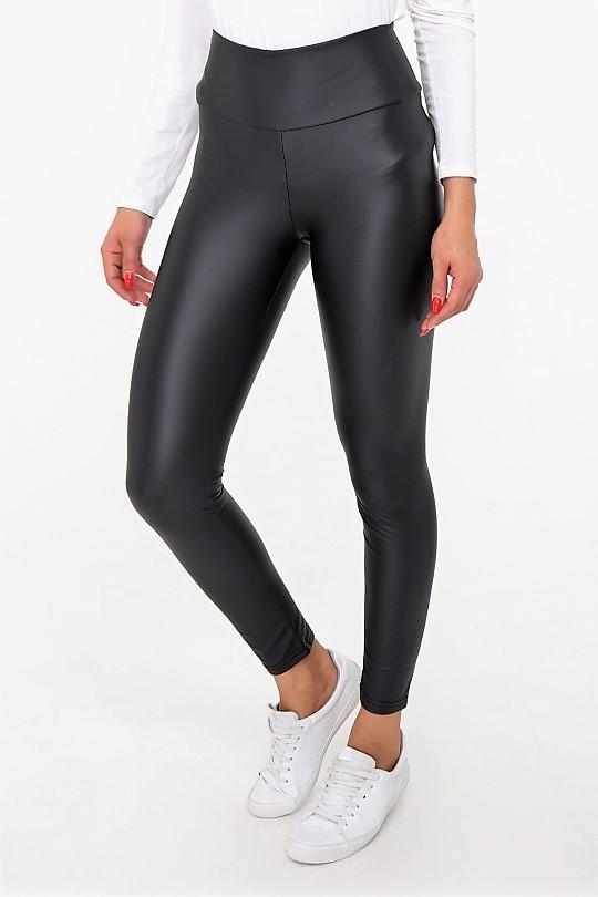 Black Leather Look High Waist Legging