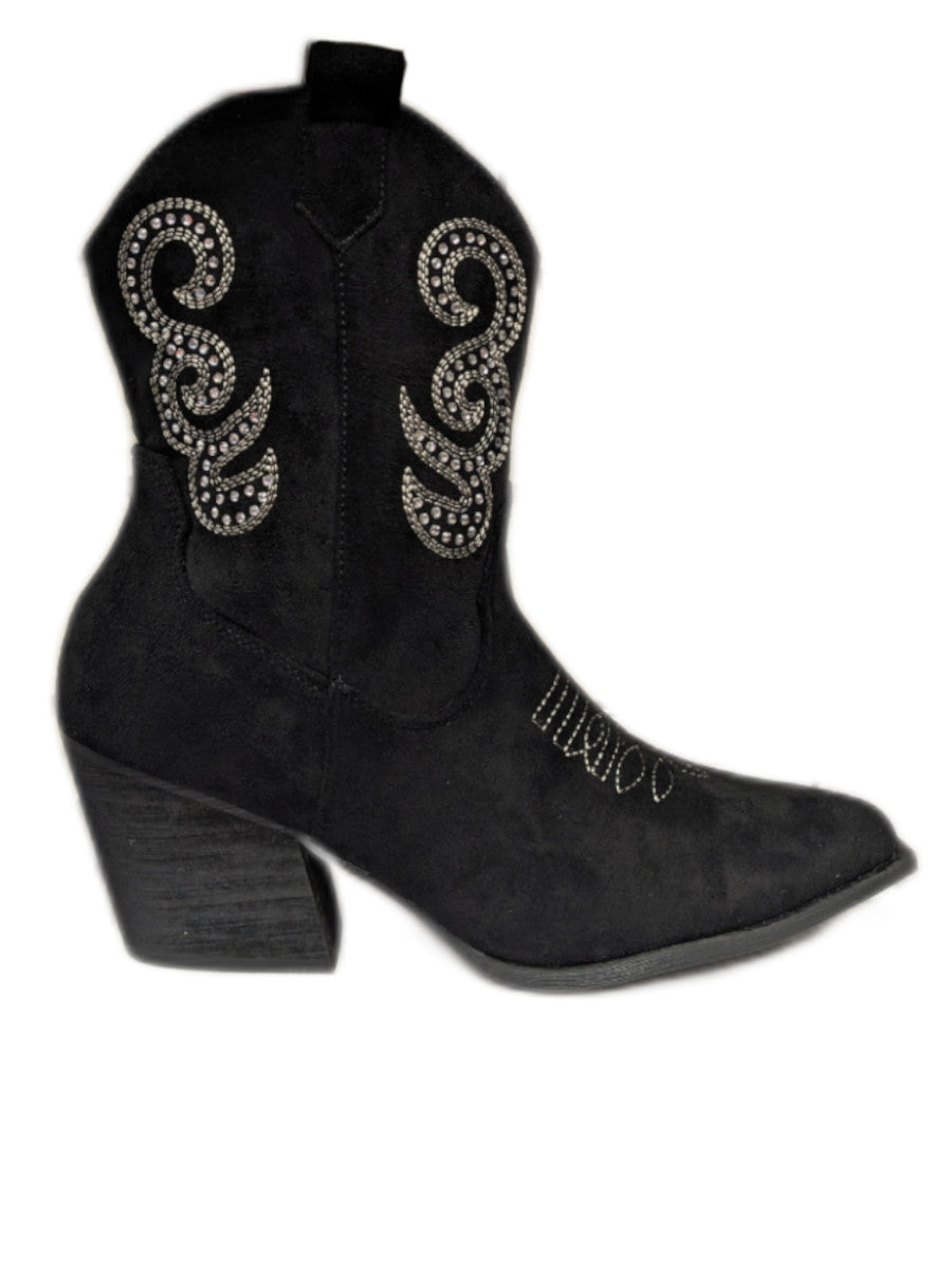 Flat black cheap cowboy boots