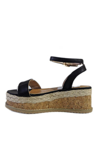 Black Flatform Espadrille Sandals