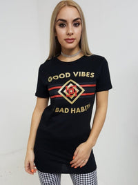 Black Slogan T-Shirt