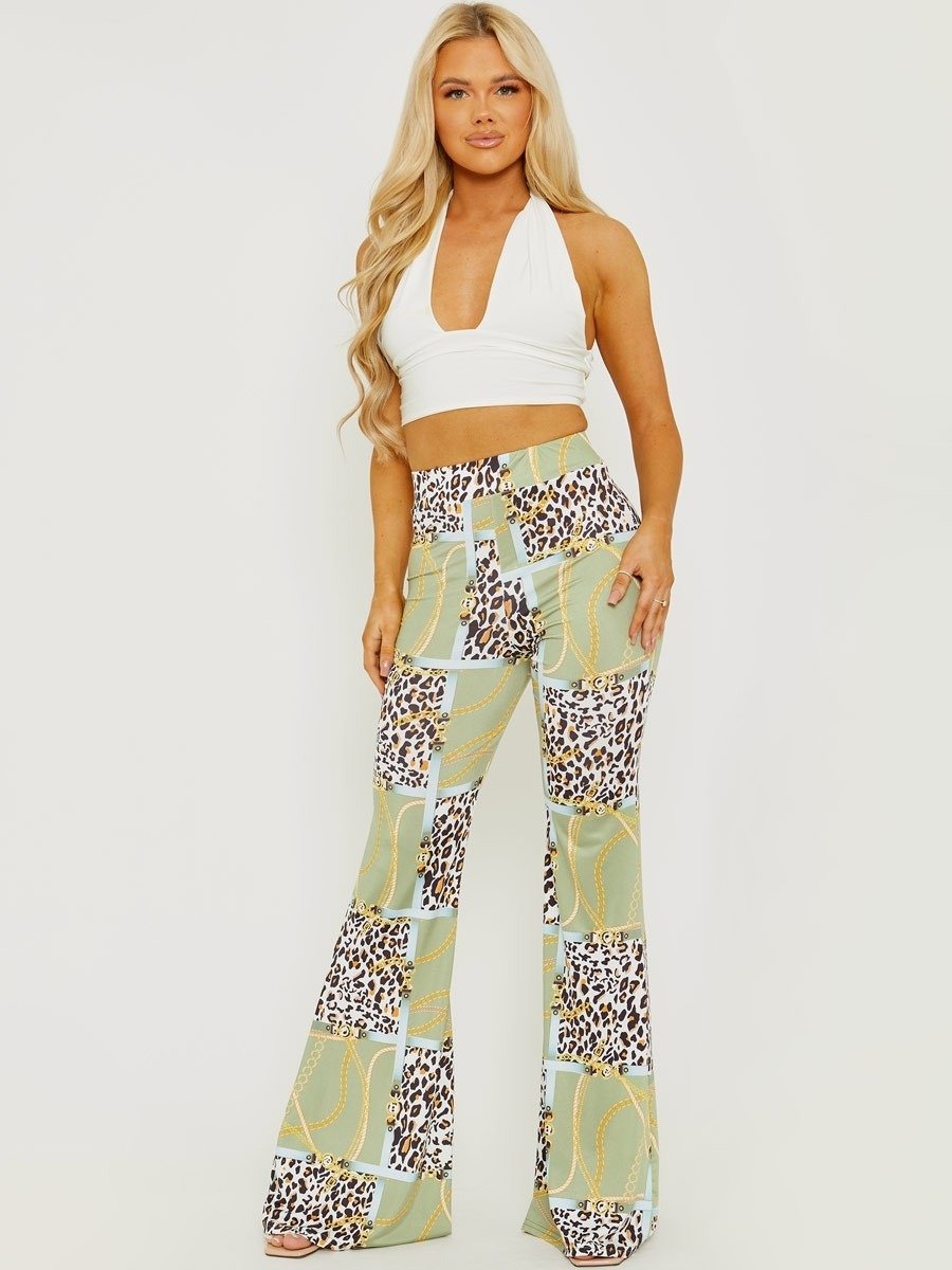 Plus Size Kiara Leopard Flare Pant - Brown – Curvy Sense