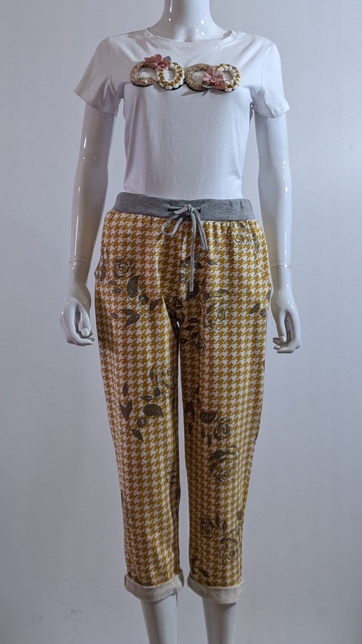 Mustard Printed Trouser