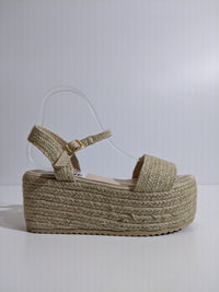 Beige Platform Braided Espadrille Sandals