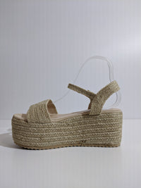 Beige Platform Braided Espadrille Sandals