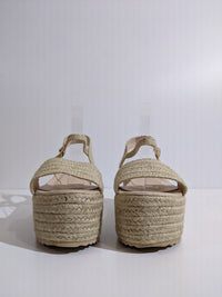 Beige Platform Braided Espadrille Sandals