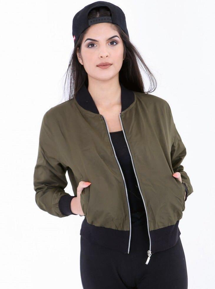 Khaki Green Lightweight Bomber Jacket