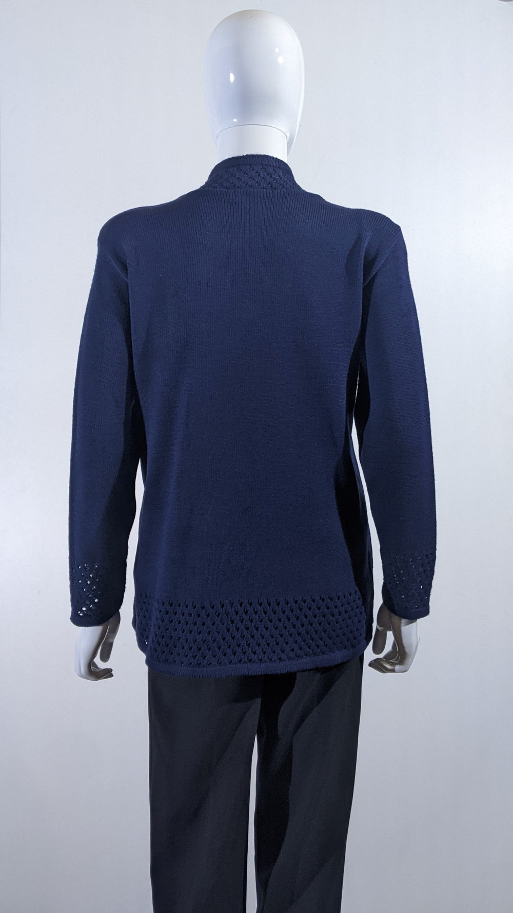 Navy Pattern Twinset Jumper