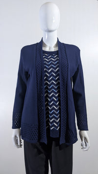 Navy Pattern Twinset Jumper