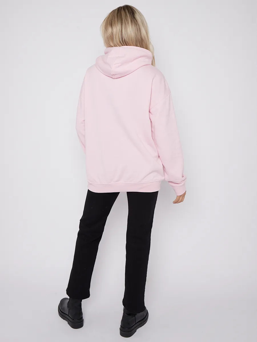 Pink The Lovely Club Graphic Print Oversized Hoodie