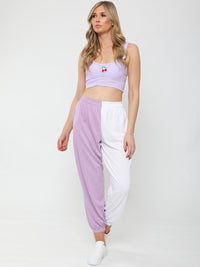 Lilac Purple Two Tone Oversized Joggers