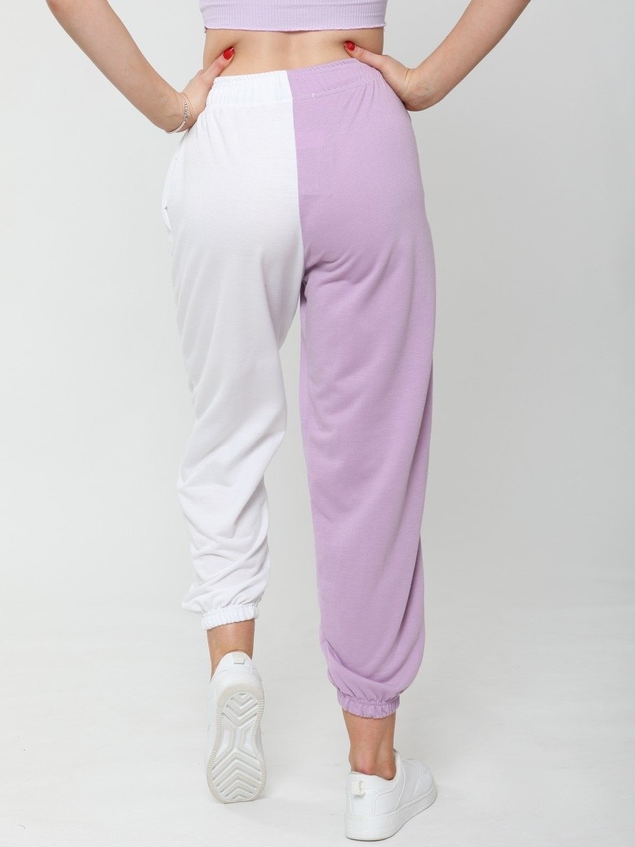 Lilac Purple Two Tone Oversized Joggers