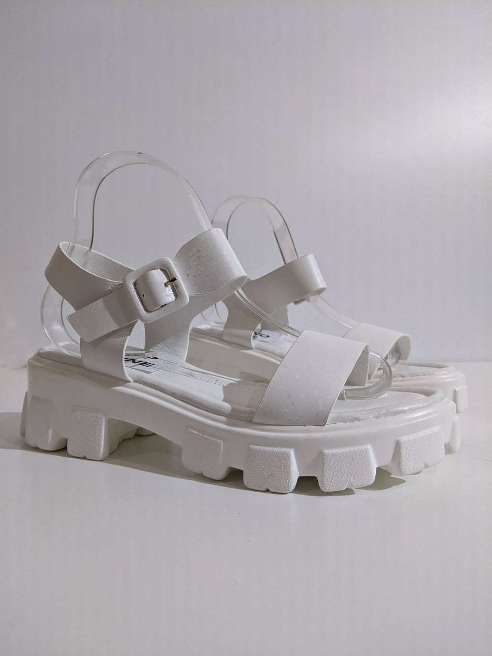 White Chunky Platform Track Sole Sandals