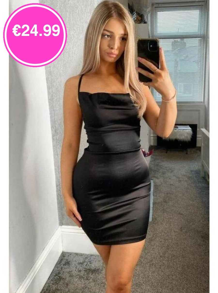 Mini satin shop bodycon dress