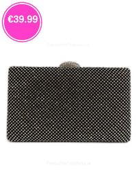 Black Diamante Embellished Clutch Bag