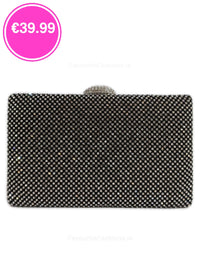 Black Diamante Embellished Clutch Bag