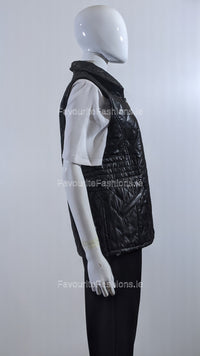 Black Diamond Quilted Waistcoat with Zipped Pockets