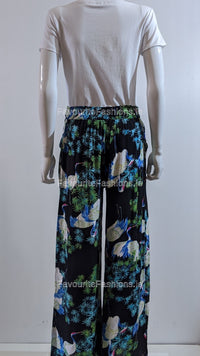 Black Floral Print Culotte