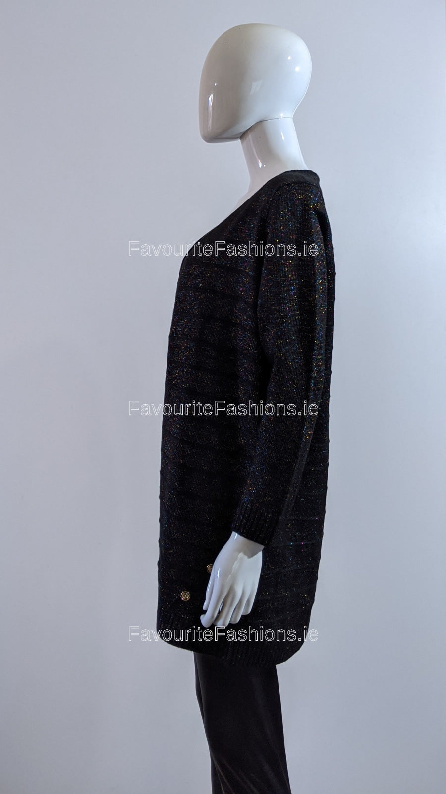 Black Glitter Design Open Cardigan