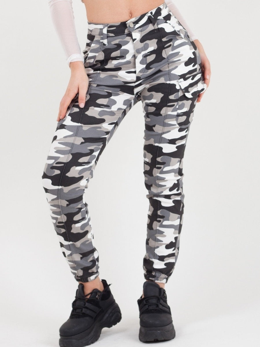 Black & White Camouflage Cargo Trouser