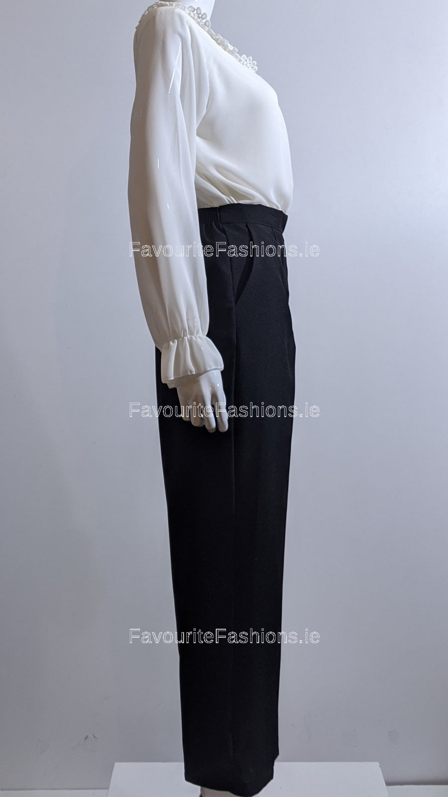 Black Wooltouch Elasticated Trouser