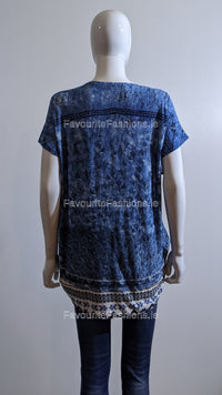 Blue Dream Catcher Printed Glitter Top