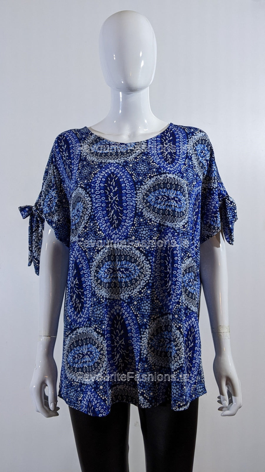 Blue Paisley Print Top