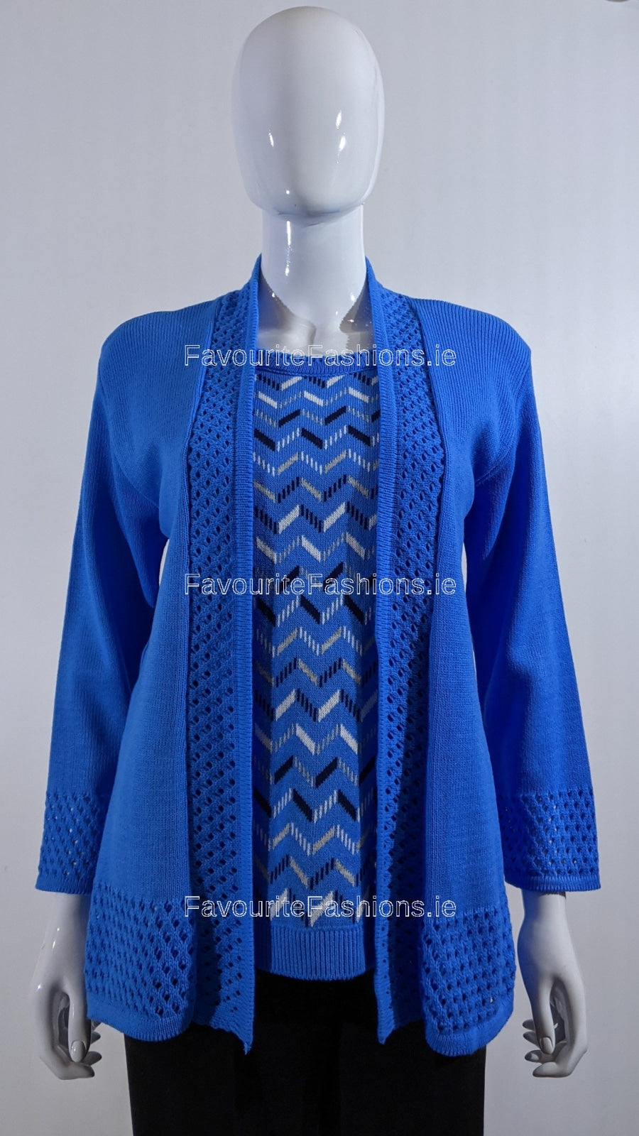 Blue Pattern Twinset Jumper