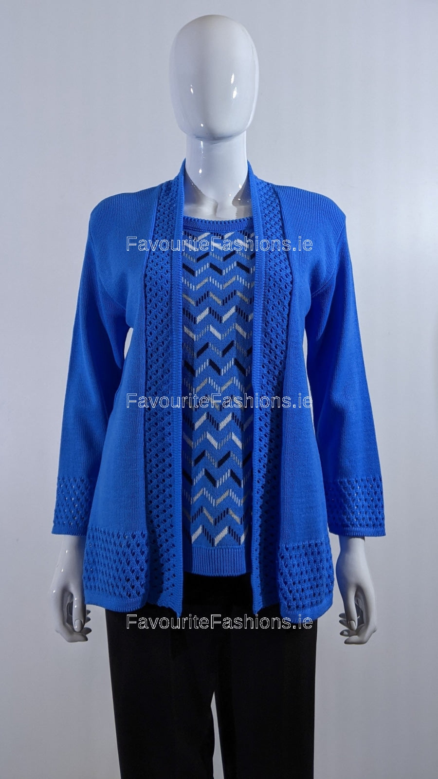 Blue Pattern Twinset Jumper