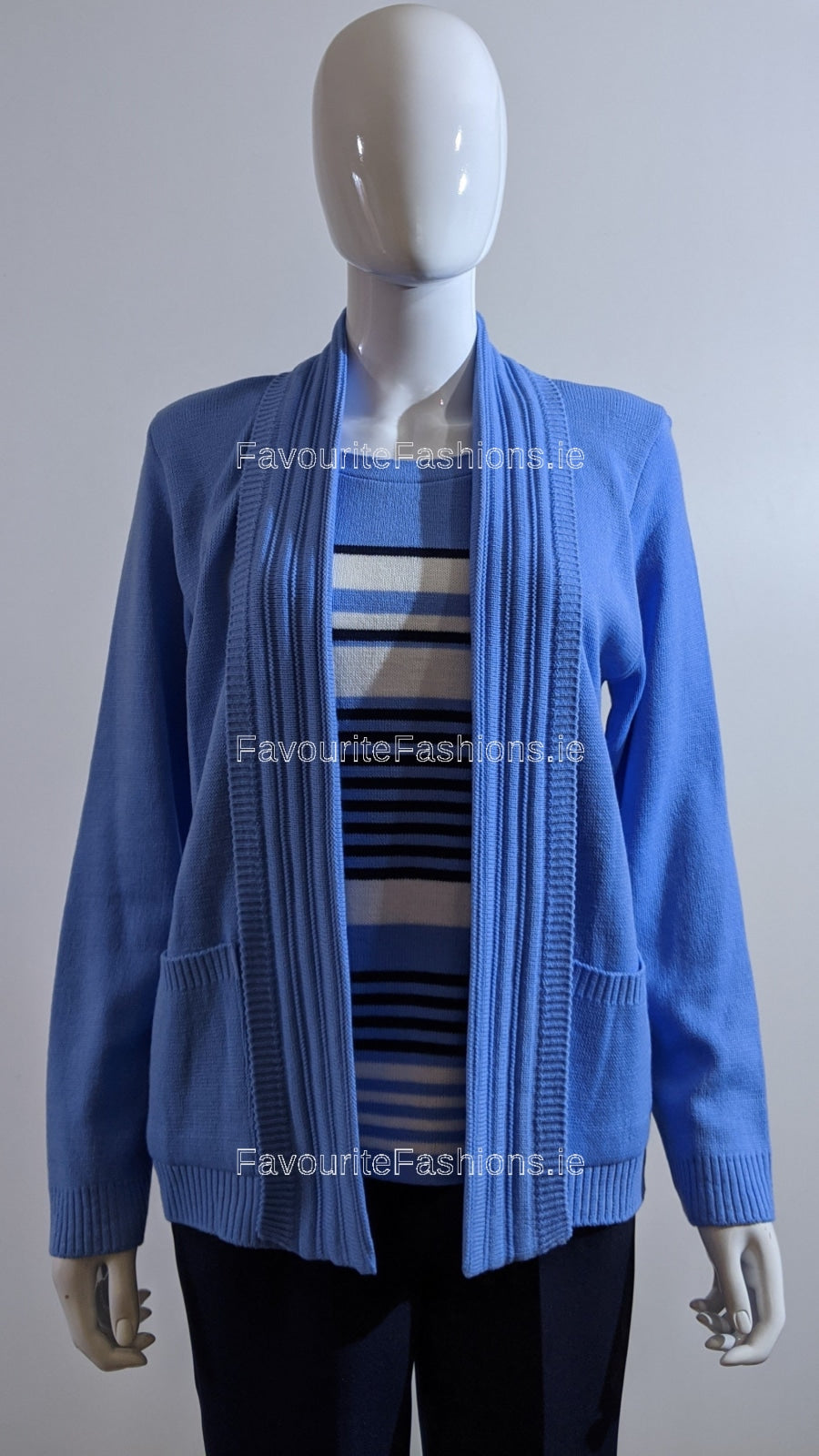 Blue Stripe Twinset Jumper