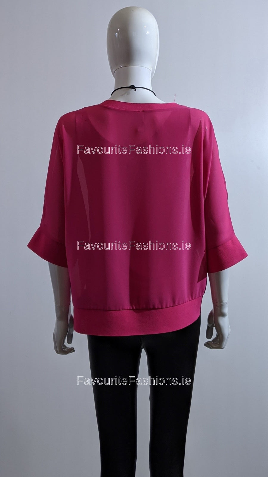 Cerise Pink Necklace Loose Fit Top