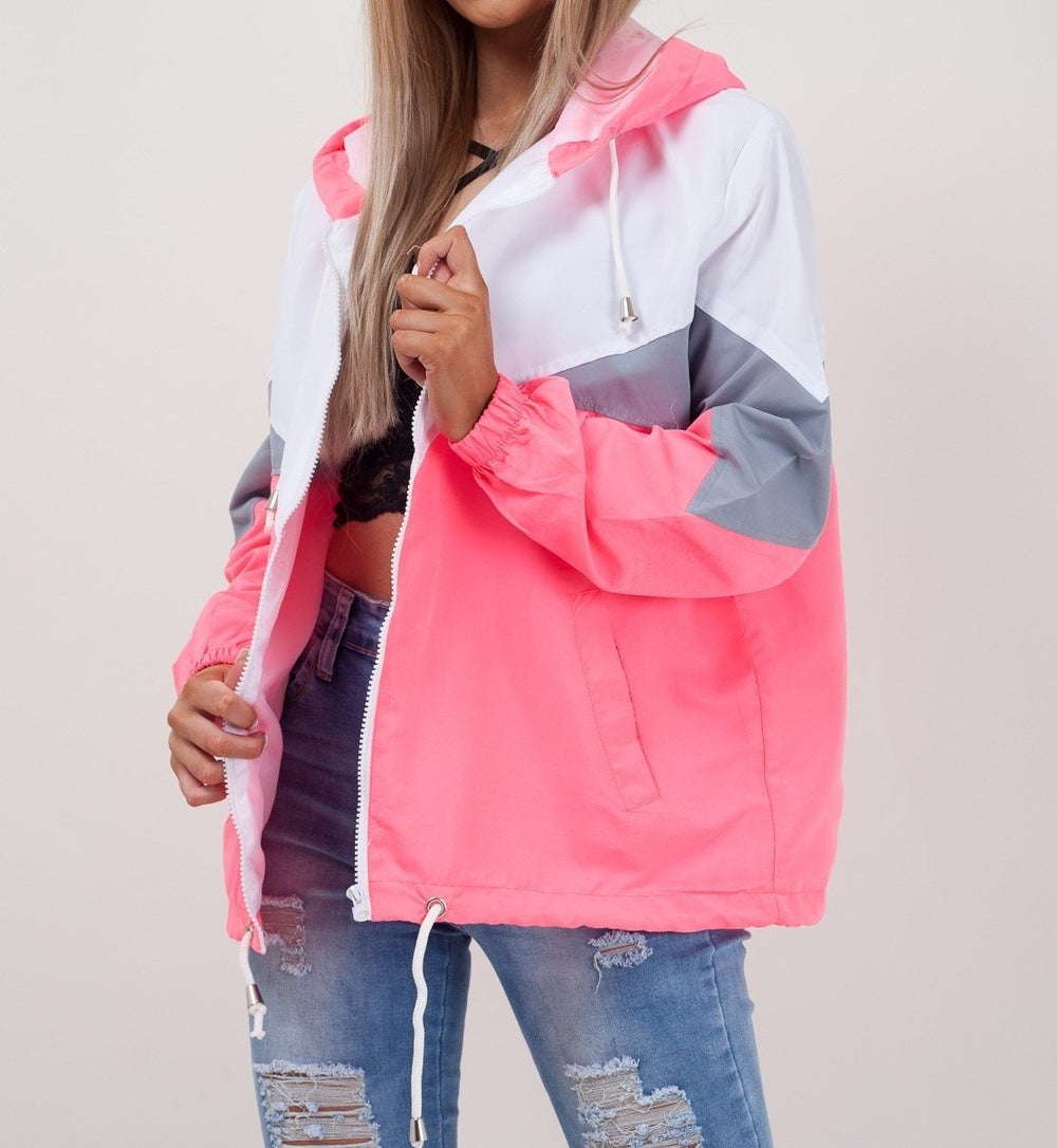 Neon Pink Colour Block Jacket