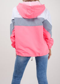 Neon Pink Colour Block Jacket