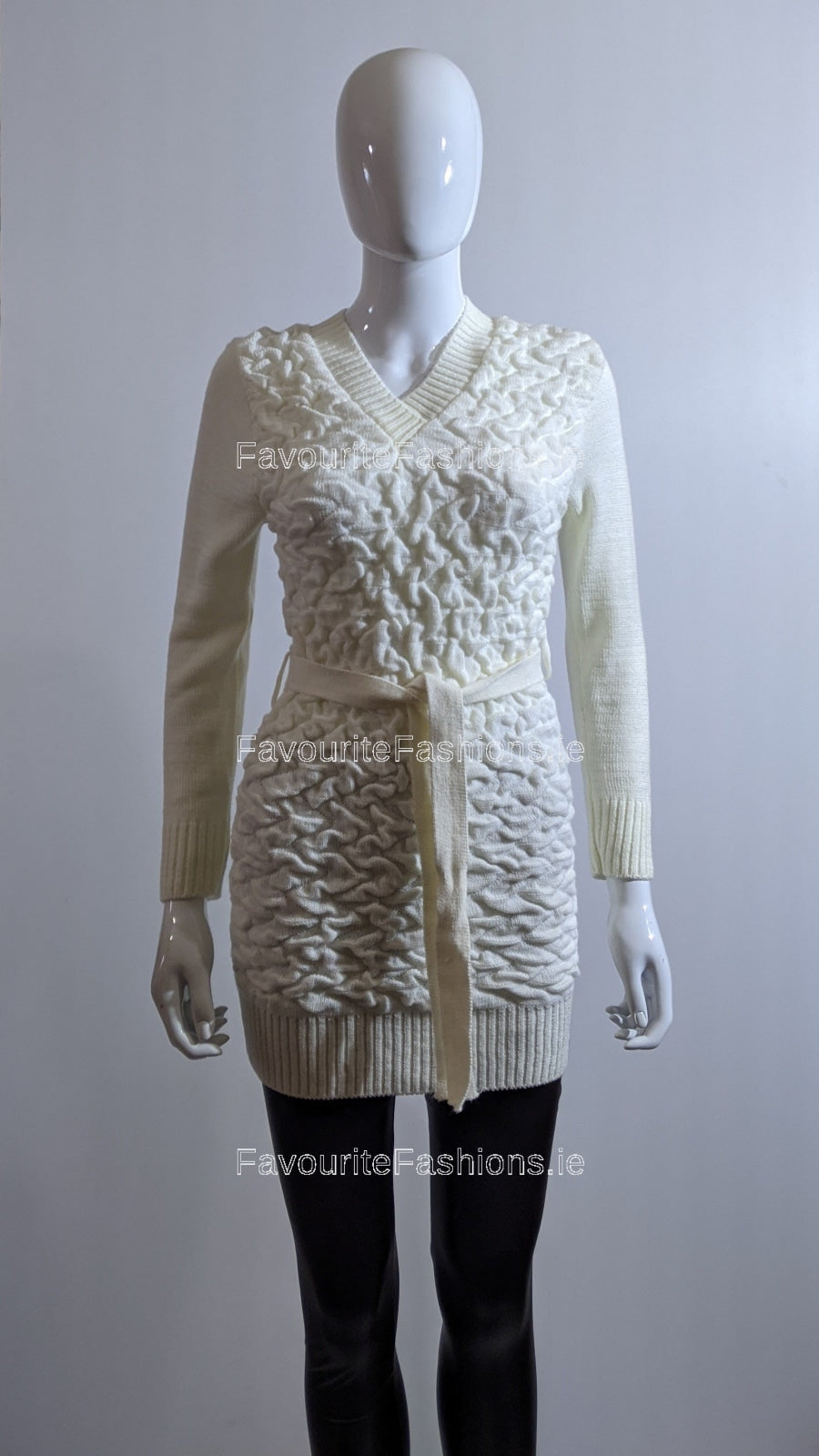 Cream Texture Detail Long Jumper