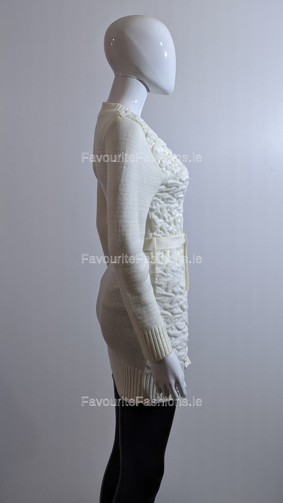 Cream Texture Detail Long Jumper