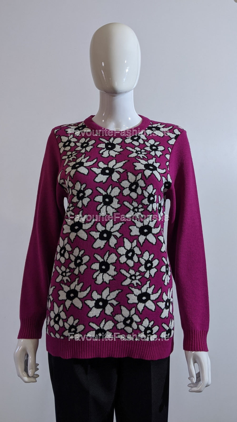 Fuchsia Flower Print Jumper