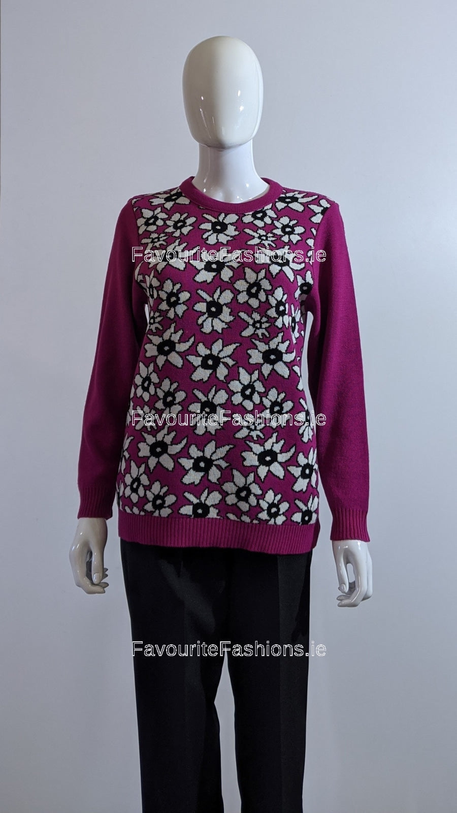 Fuchsia Flower Print Jumper